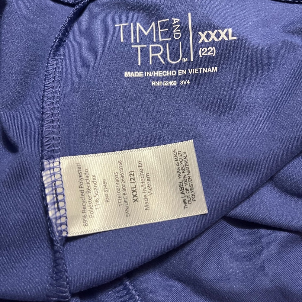 Sara* New! Time and Tru Blueish Purple Capri Leggings XXXL (22) - Picture 3 of 3